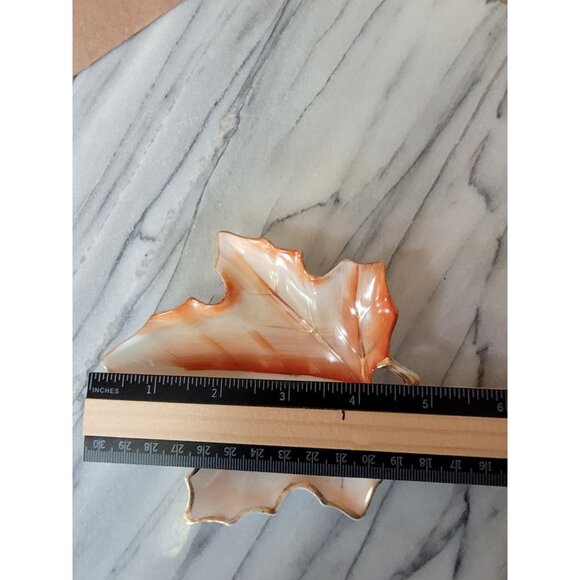 Vintage Ucagco China Leaf-Shaped Trinket Dish Made In Occupied Japan Hand-Painte - Picture 4 of 5